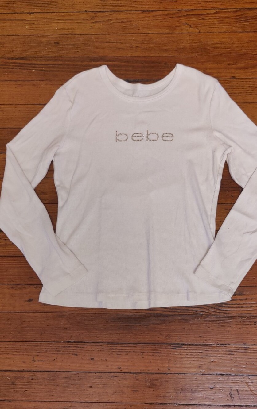Y2K Bebe Rhinestone Long Sleeve Shirt